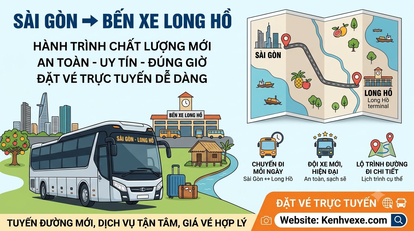 Xe khách Sài Gòn đi Bến xe Long Hồ