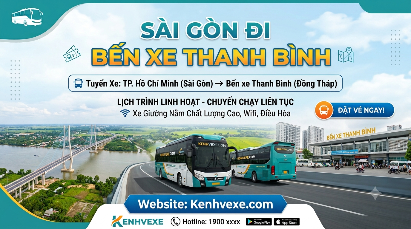 Xe khách Sài Gòn đi Bến xe Thanh Bình