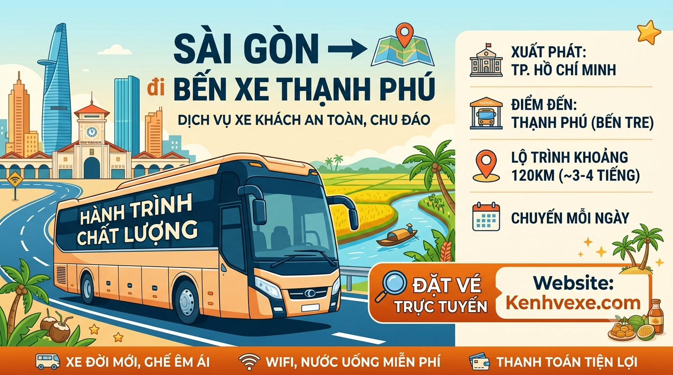 Xe khách Sài Gòn đi Bến Xe Thạnh Phú