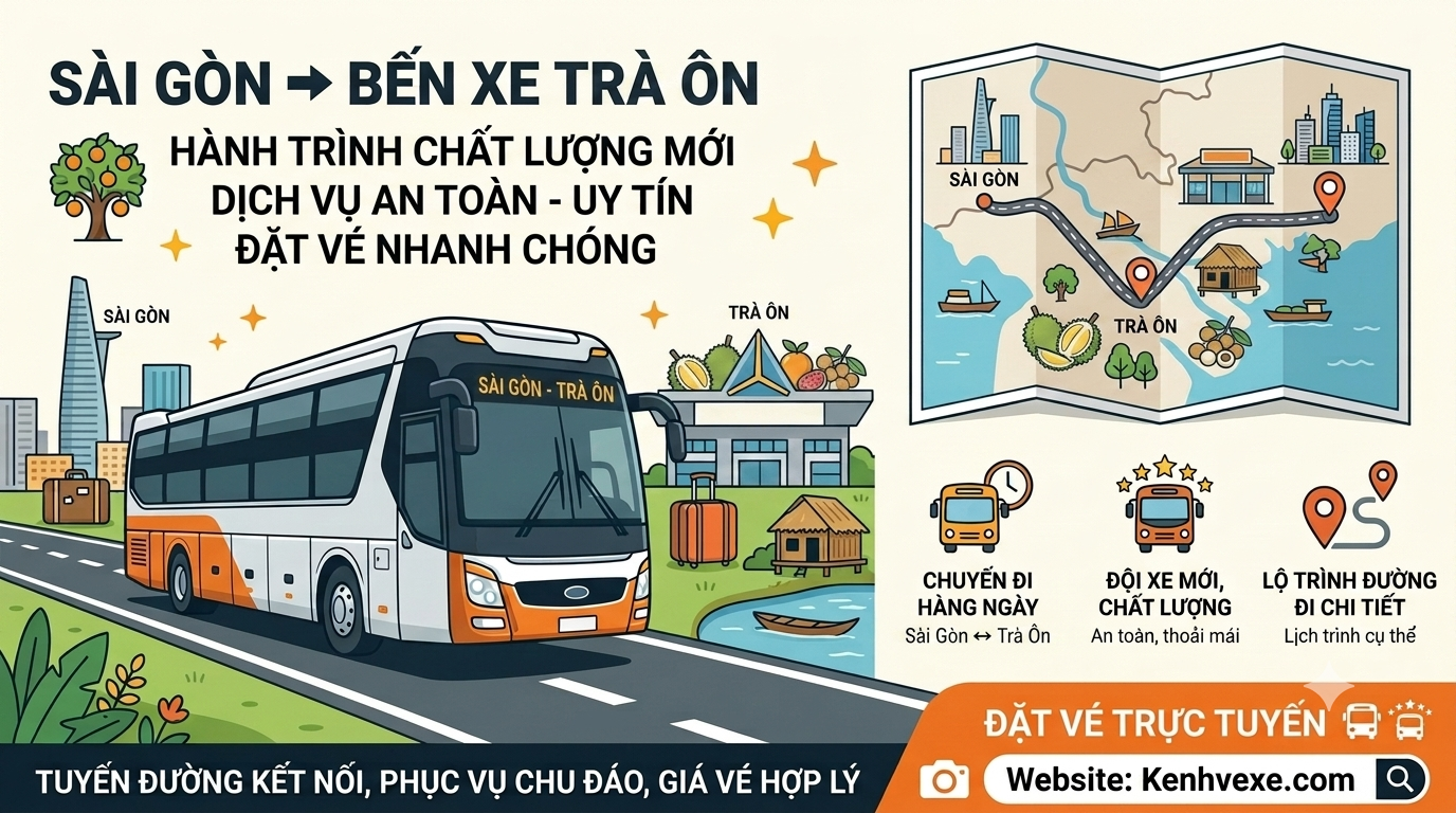 Xe khách Sài Gòn đi Bến xe Trà Ôn