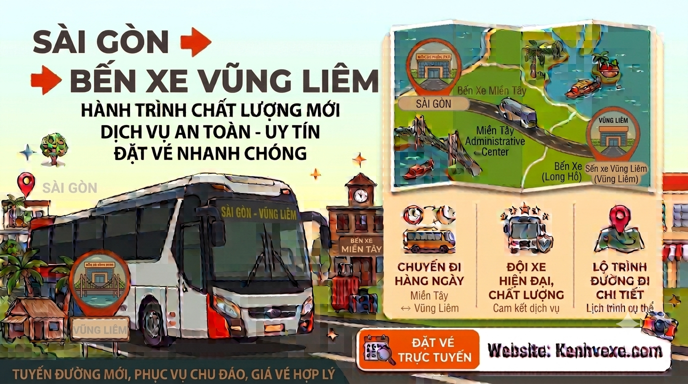 Xe khách Sài Gòn đi Bến xe Vũng Liêm