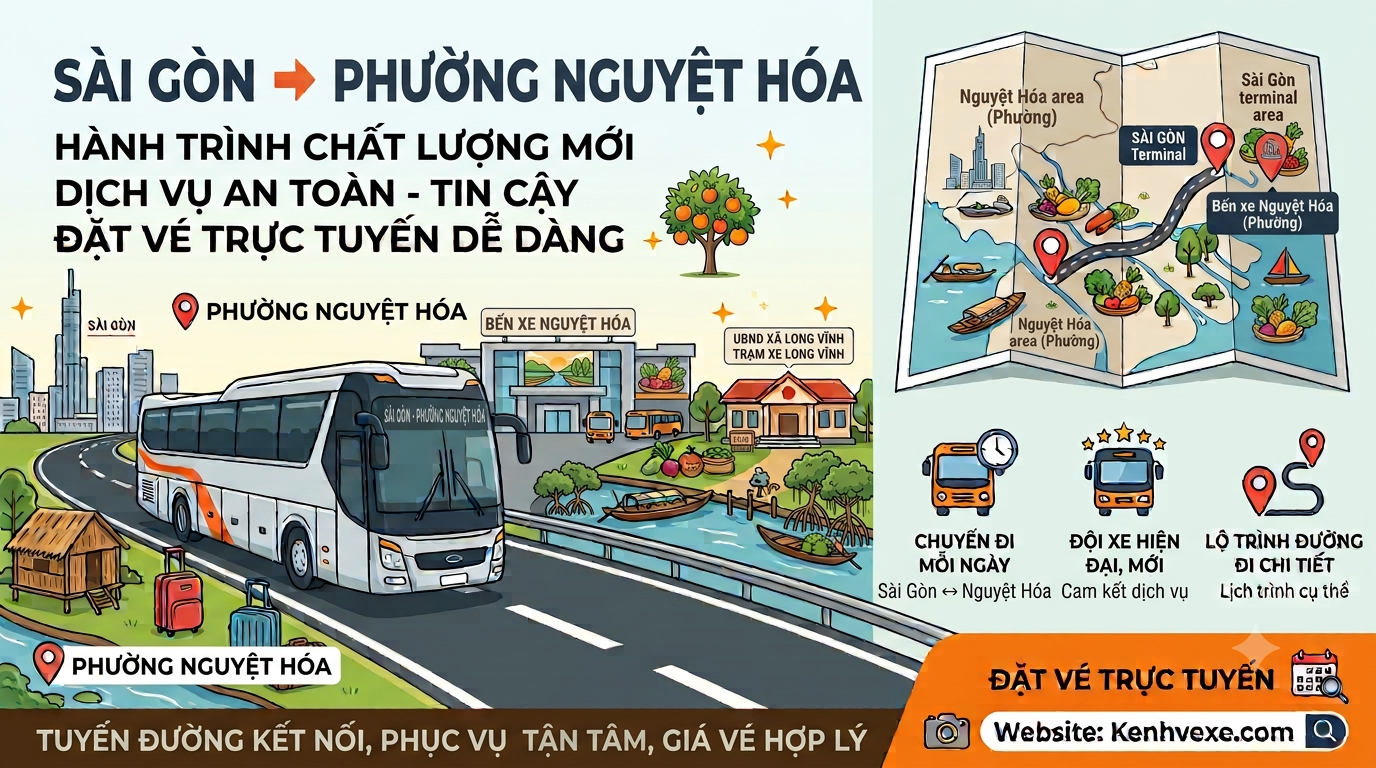 Xe khách Sài Gòn đi Phường Nguyệt Hóa