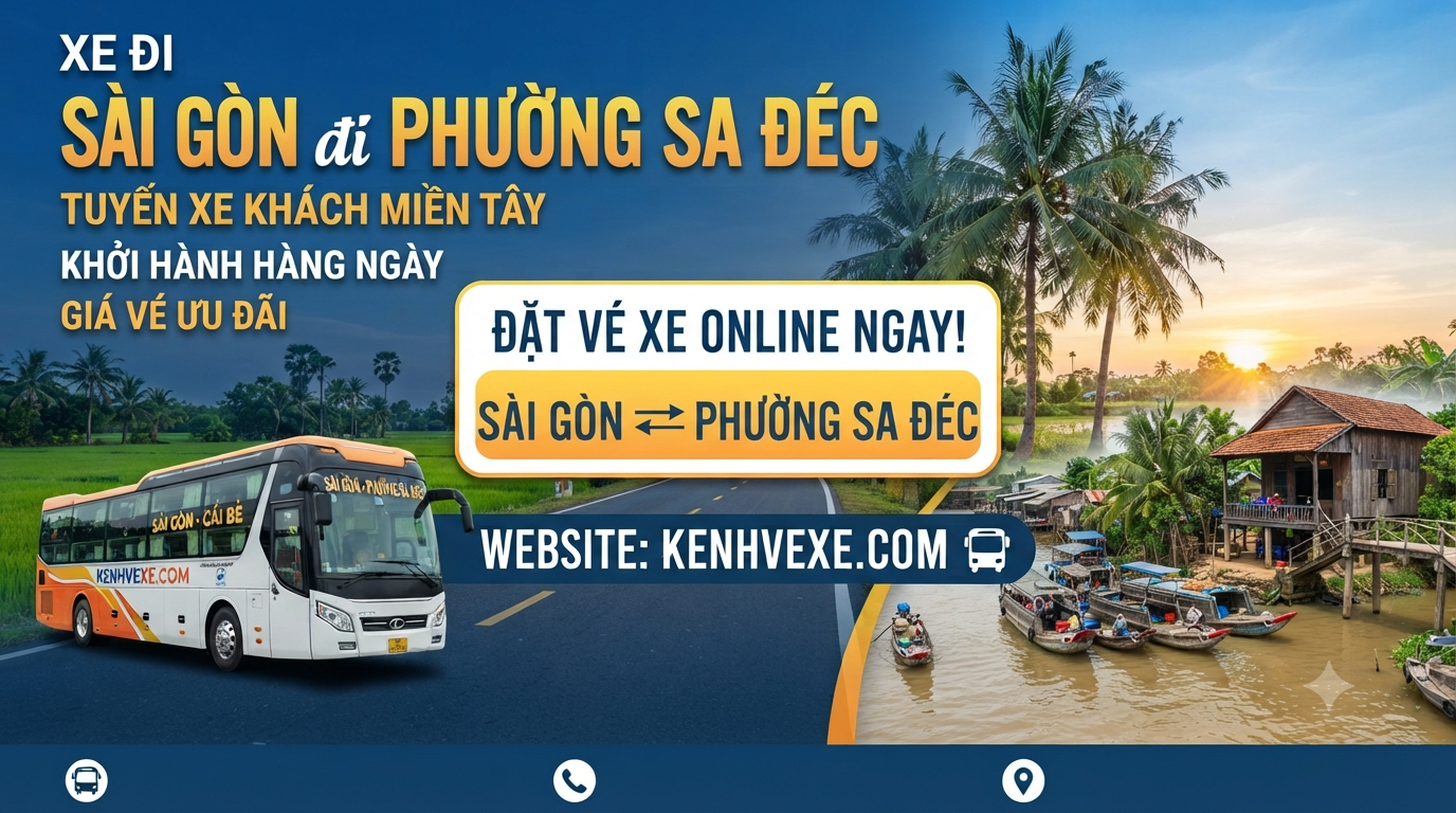 Xe khách Sài Gòn đi Phường Sa Đéc