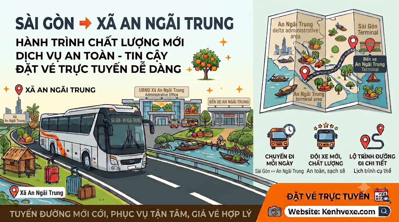 Xe khách Sài Gòn đi Xã An Ngãi Trung