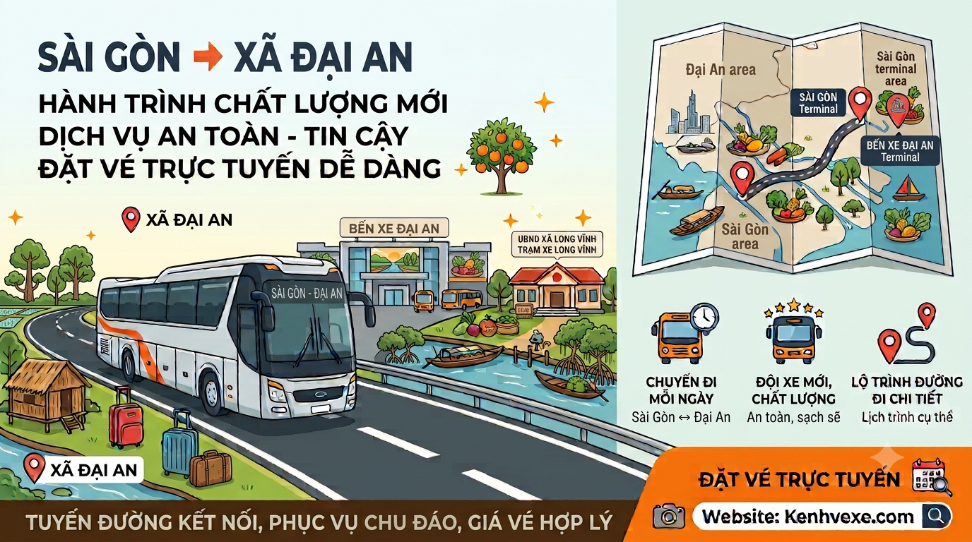 Xe khách Sài Gòn đi Xã Đại An