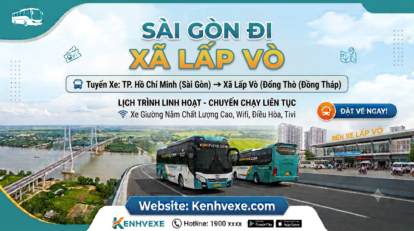 Xe khách Sài Gòn đi Xã Lấp Vò