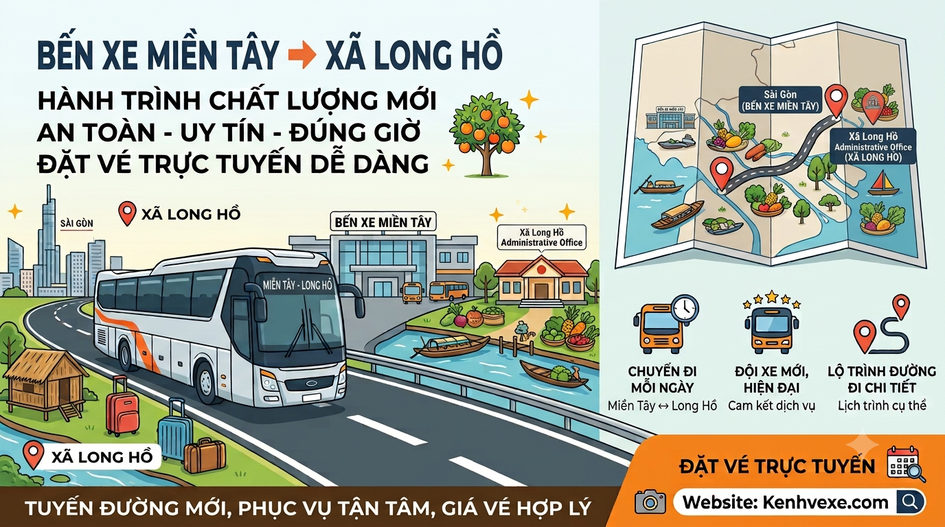 Xe khách Sài Gòn đi Xã Long Hồ