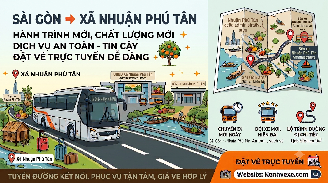 Xe khách Sài Gòn đi Xã Nhuận Phú Tân