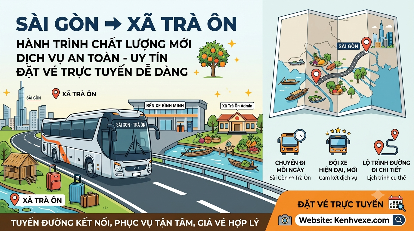 Xe khách Sài Gòn đi Xã Trà Ôn