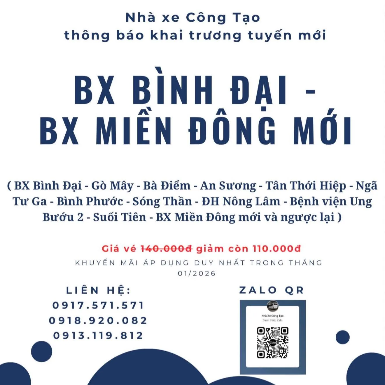 Nhà xe Công Tạo Bình Đại
