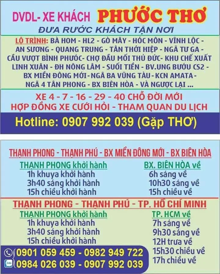 Xe Giường Nằm 40 Chỗ của Phước Thơ Thạnh Phú Biên Hòa