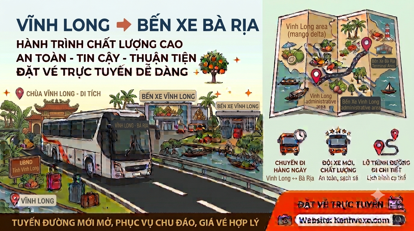 Xe khách Vĩnh Long đi Bến Xe Bà Rịa