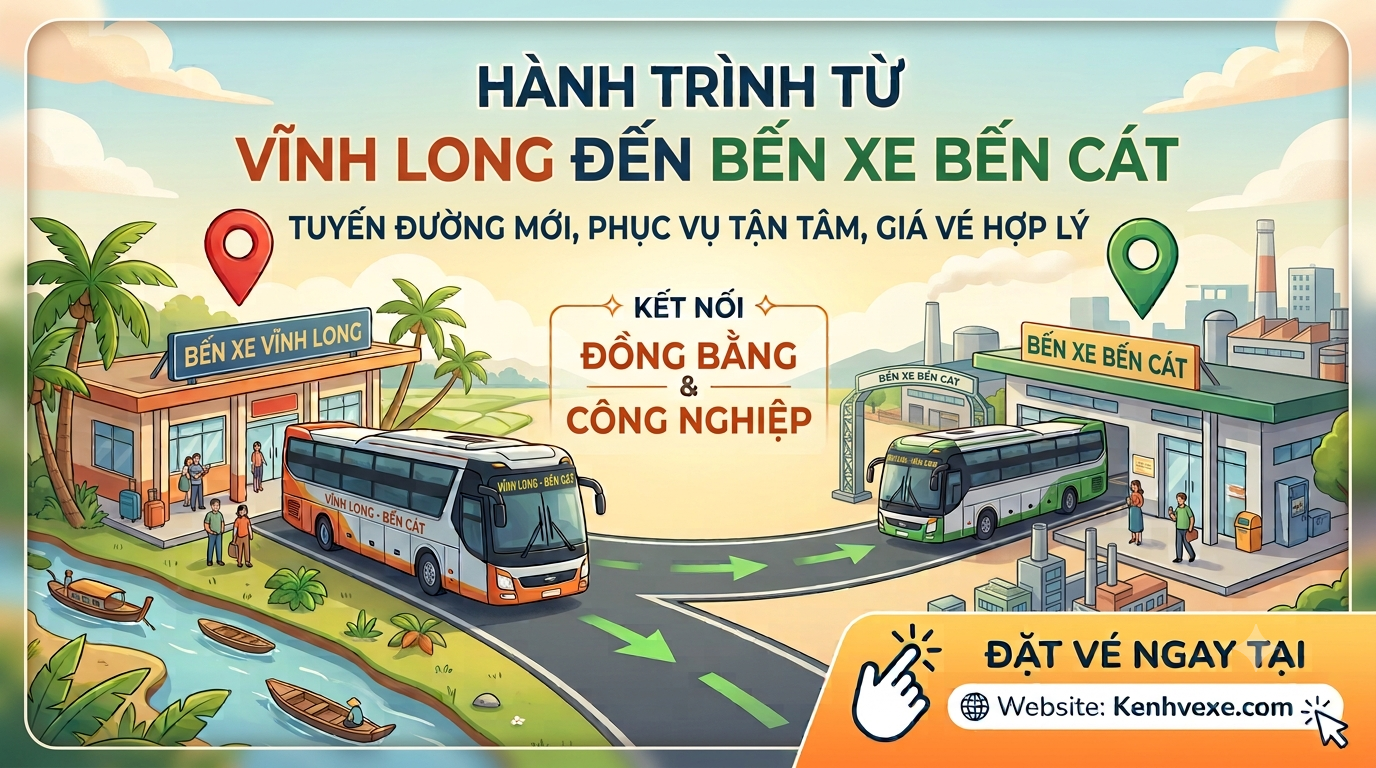 Xe khách Vĩnh Long đi Bến Xe Bến Cát
