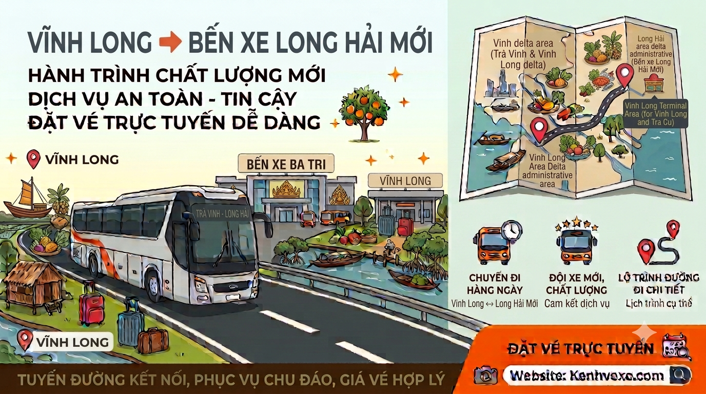 Xe khách Vĩnh Long đi Bến xe Long Hải Mới