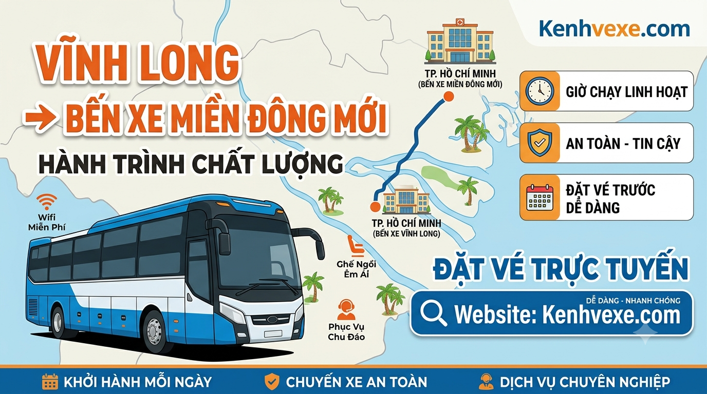 Xe khách Vĩnh Long đi Bến xe Miền Đông Mới