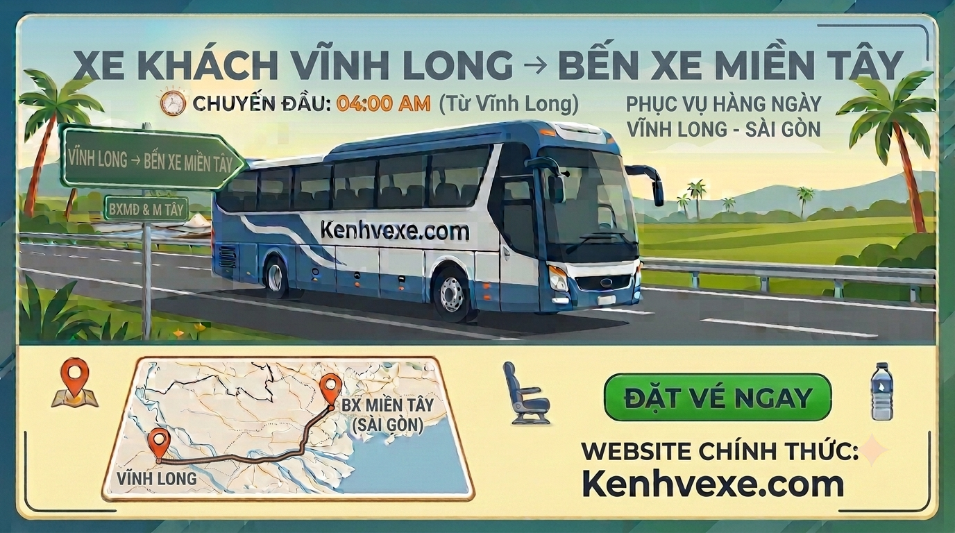 Vĩnh Long đi Bến xe Miền Tây