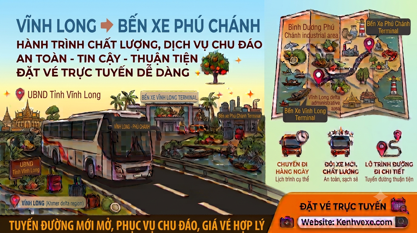 Xe khách Vĩnh Long đi Bến Xe Phú Chánh