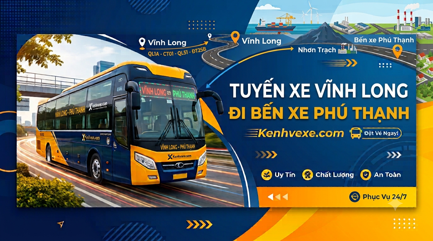 Xe khách Vĩnh Long đi Bến xe Phú Thạnh