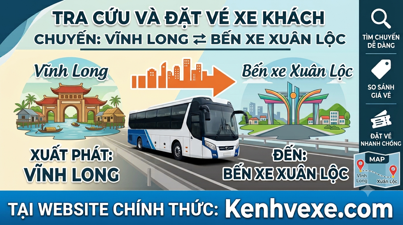 Xe khách Vĩnh Long đi Bến xe Xuân Lộc