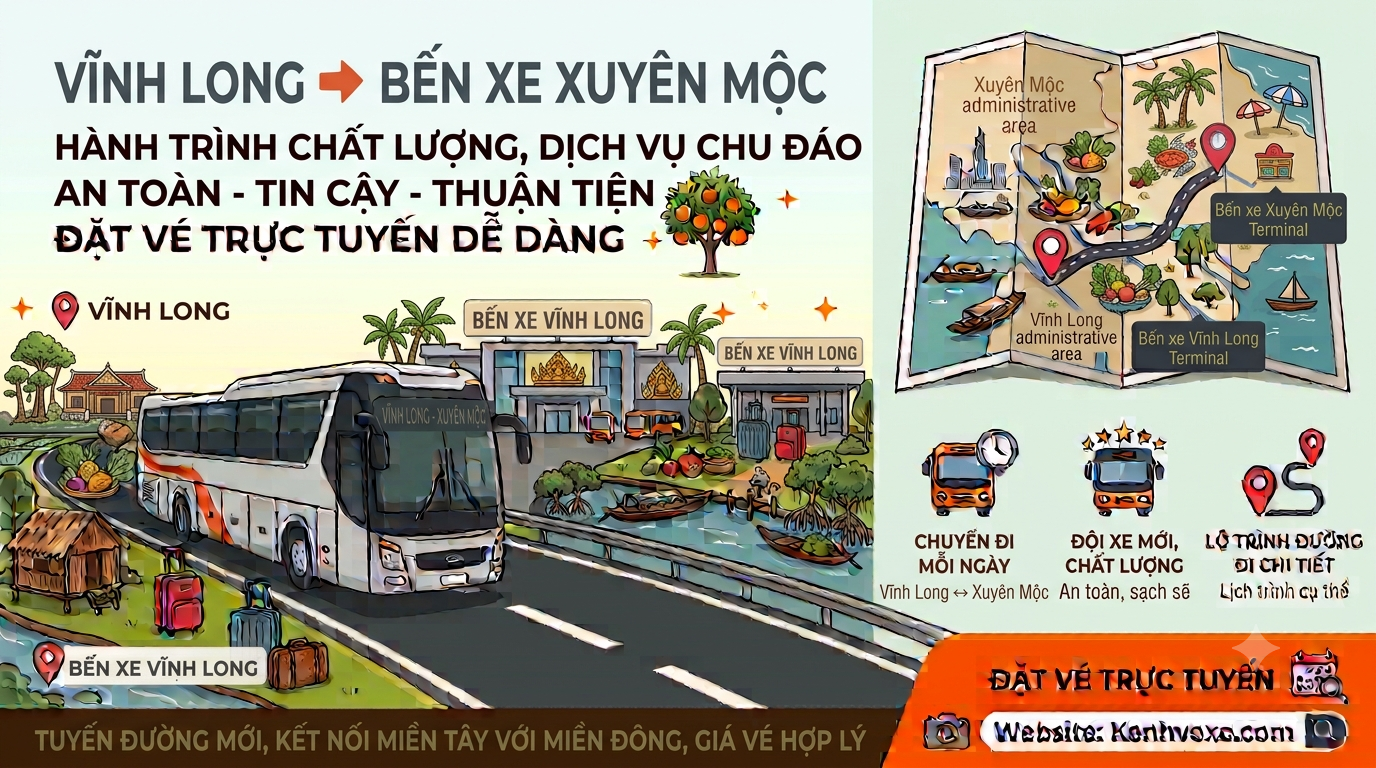 Xe khách Vĩnh Long đi Bến Xe Xuyên Mộc