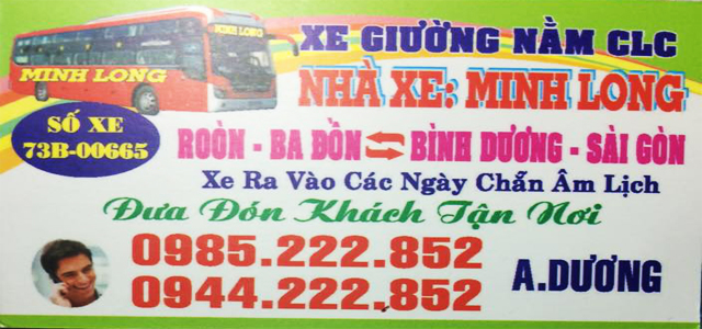 Nhà xe Minh Long địa chỉ gửi hàng, lịch trình giờ chạy